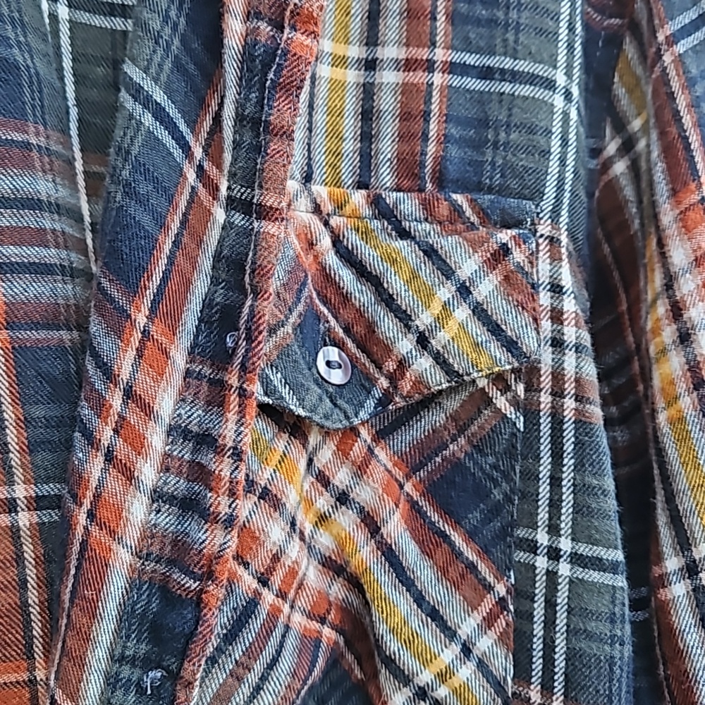 Natural life plaid long sleeve cover up - Picture 2 of 7